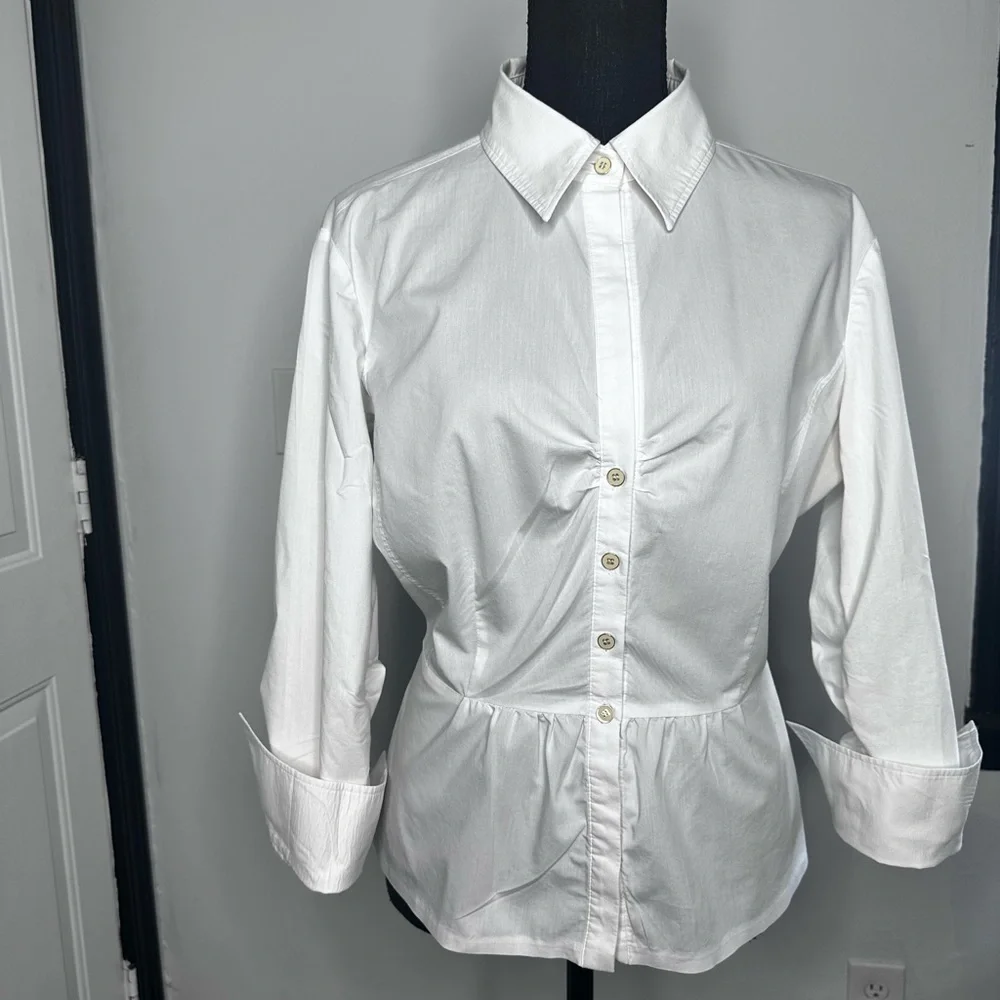 New York & Company White Button-Down Shirt - Picture 1 of 12